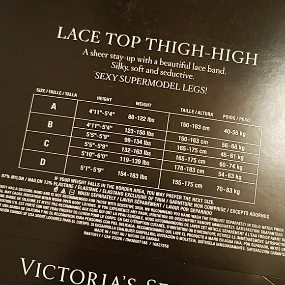 NWT Victoria's Secret Black Thigh High Stockings - Picture 4 of 4